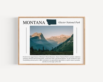 Glacier National Park Wall Art, Montana Landscape Art, Glacier National Park Photograph, Poster Print, Montana Mountains Print, Mountain Art