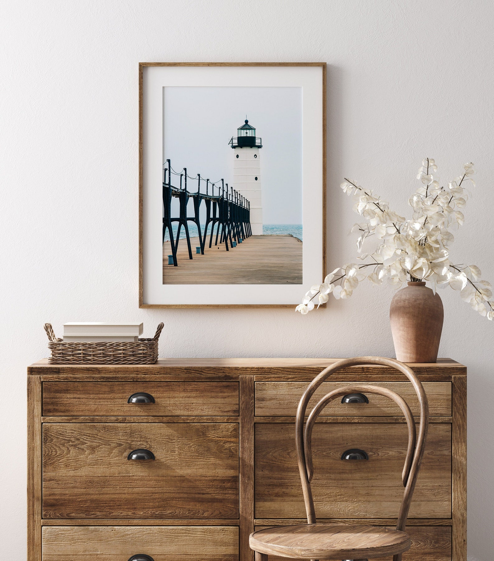 Michigan Lighthouse Wall Art Manistee North Pierhead Etsy