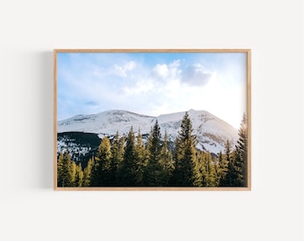 Breckenridge Colorado Snowy Mountain Photography Wall Art, Landscape Art, Home Decor Printable, Cabin Wall Art Digital Download