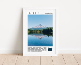 Mount Hood Trillium Lake Oregon Wall Art, Mountain Landscape Art, Oregon Photography, Wall Art Printable, Home Decor, Oregon Poster Print
