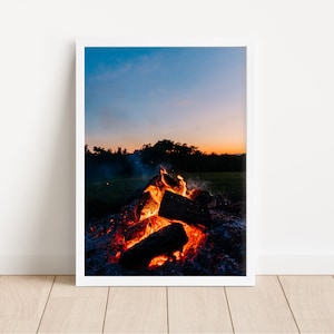 Lagerfeuer Lagerfeuer Fotografie Wandkunst druckbar, Hütte Home Dekor, Herbst Landschaft Kunst, Camp Fotografie Digitaler Download, druckbar