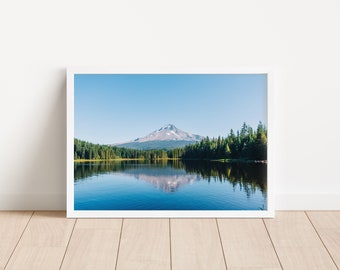Mount Hood Trillium Lake Oregon Photo Wall Art, Mountain Landscape Art, Oregon Photography, Wall Art Printable, Home Decor, Digital Download