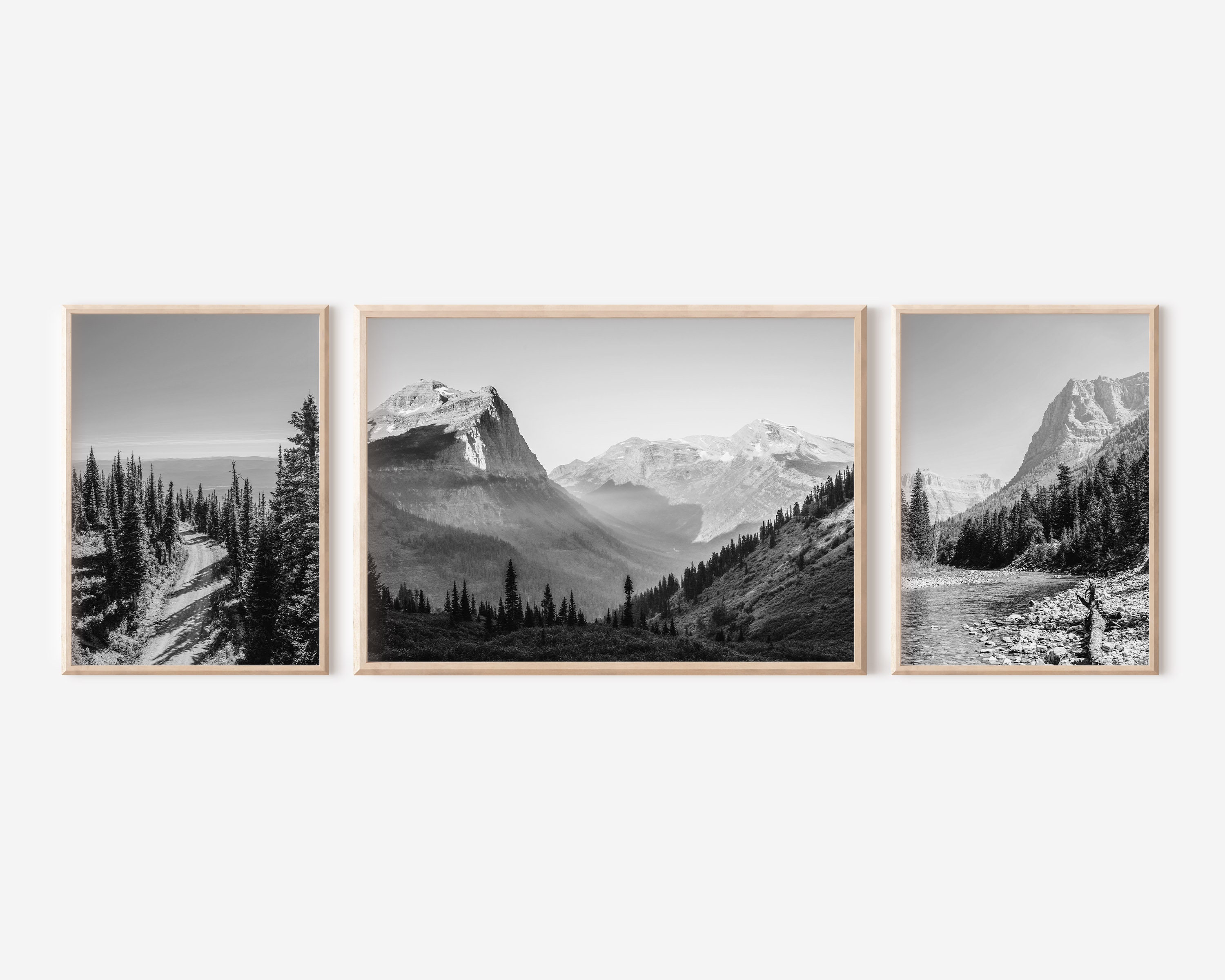 Montana Black and White Photography Wall Art Bundle Set of 3, Landscape ...