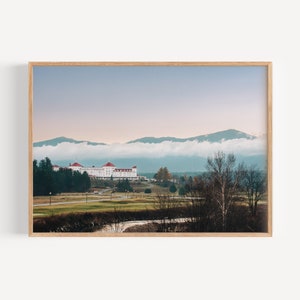 New Hampshire Mount Washington Resort Photography Wall Art, Landscape Art, Cabin Decor, White Mountain National Forest, Digital Download