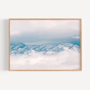 Logan Utah Snowy Mountains Wall Art, Utah Landscape Art, Wasatch Mountains, Provo, Home Decor, Photography Digital Download, Utah Photo