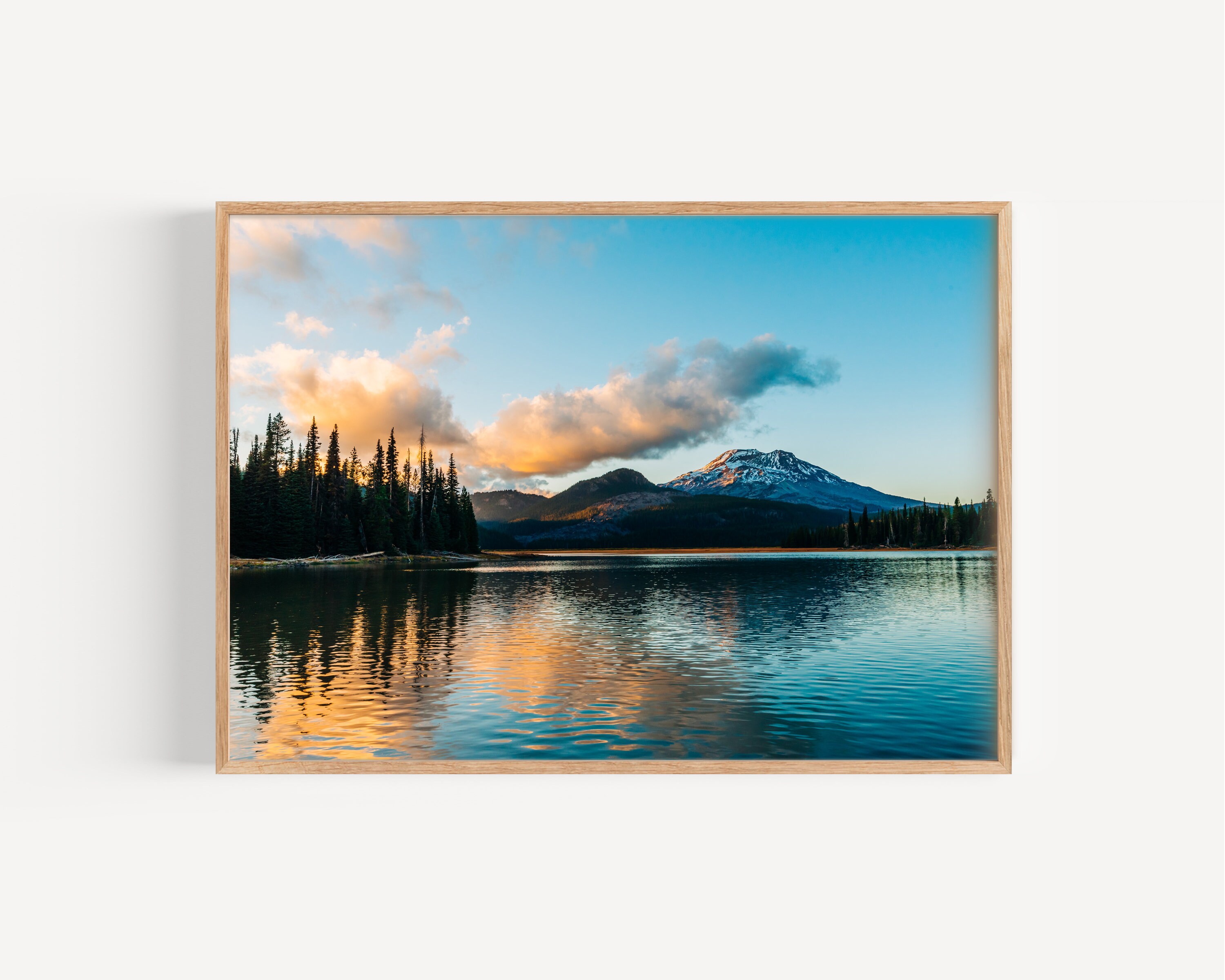 Oregon Sparks Lake Wall Art Mountain Landscape Art Bend Etsy