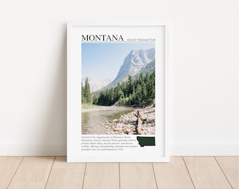 Glacier National Park Wall Art, Montana Landscape Art, Glacier National Park Photograph, Poster Print, Montana Mountains Print, Printable