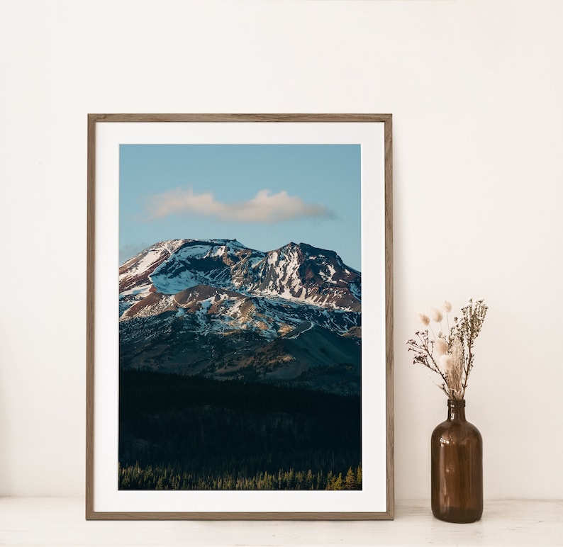 South Sister Oregon Sparks Lake Photography Print Wall Art, Mountain