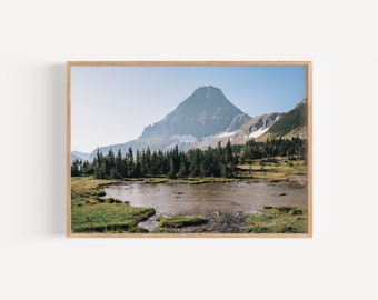 Glacier National Park Photography Wall Art, Montana Landscape Art, Home Decor, Montana Mountains Print, Digital Download, Cabin Decor