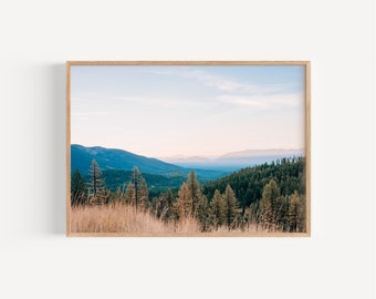 Whitefish Montana Wall Art, Montana Landscape Art, Cabin Decor, Landscape Print, Woodsy Mountains, Photography Printable Wall Art