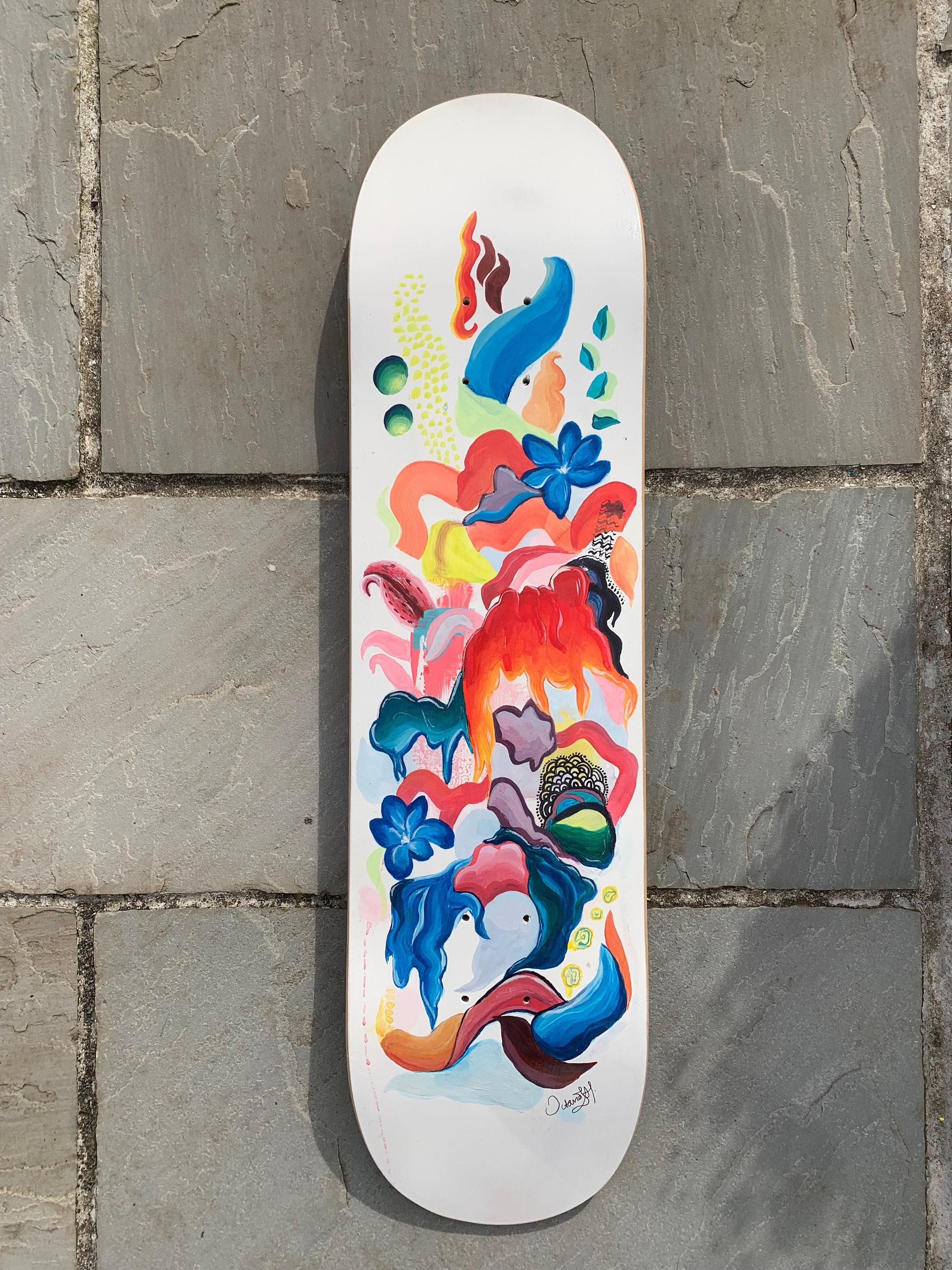 Watercolor floral bouquet, Skateboard Deck Only