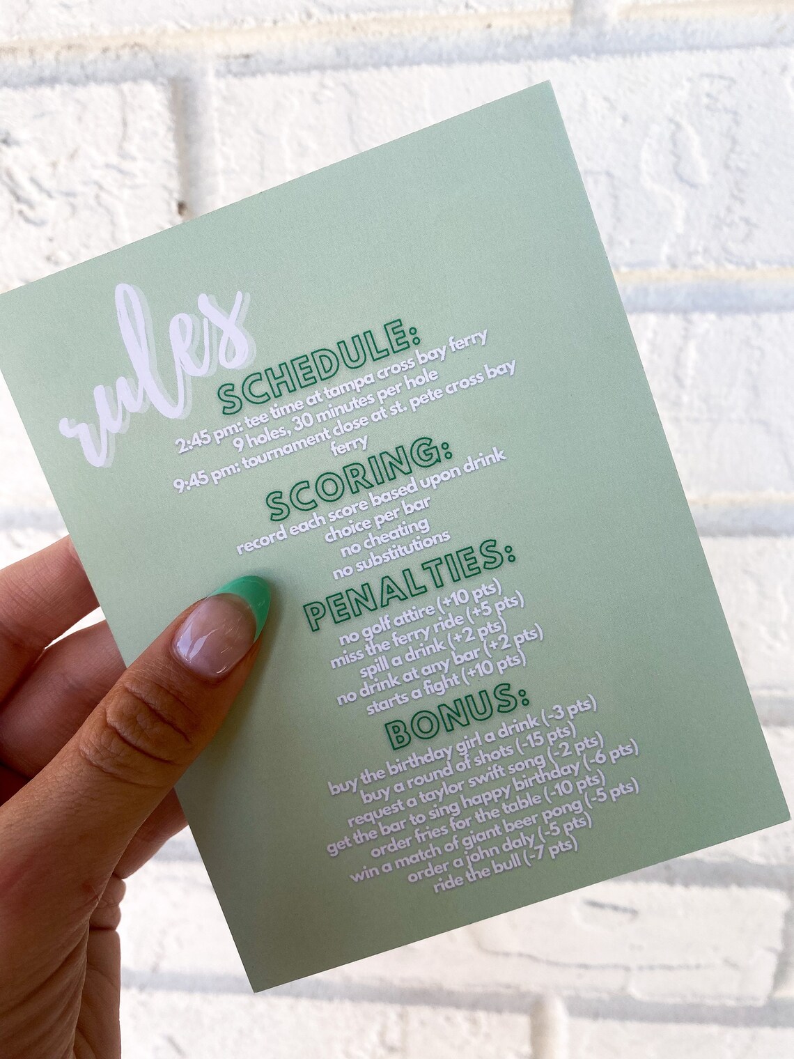 Bar Golf Pub Golf Template Birthday Bar Crawl - Etsy