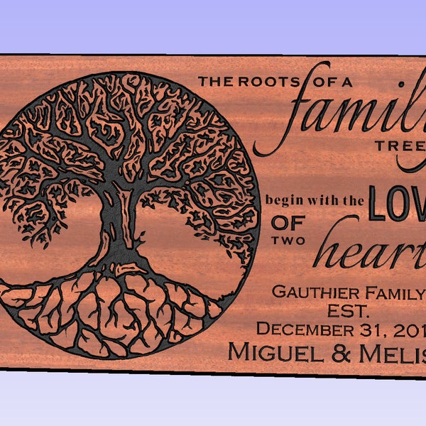 DIY Tree of Life Family Sign - Wall Decor CNC & Laser File Digital Download