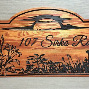 Street Address Sign With Field of Flowers for Your Home Cottage and ...