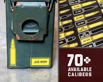 Ammo Can Sticker Label: UV Stable Laser Cut Vinyl, Adhesive Backed