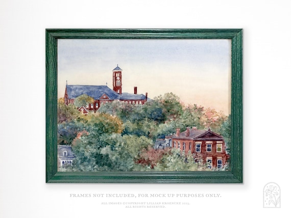 Mount Adams Cincinnati Watercolor Print: Monastery View