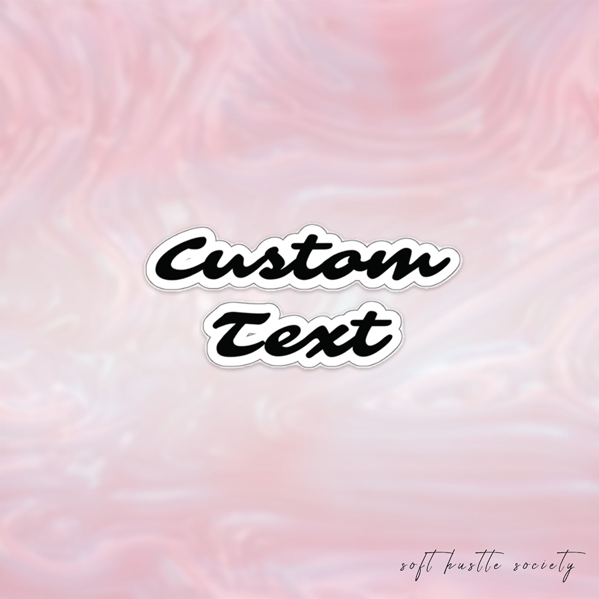 Custom Chunky Cursive Font Sticker, Personalized, Name, Label, Quote ...