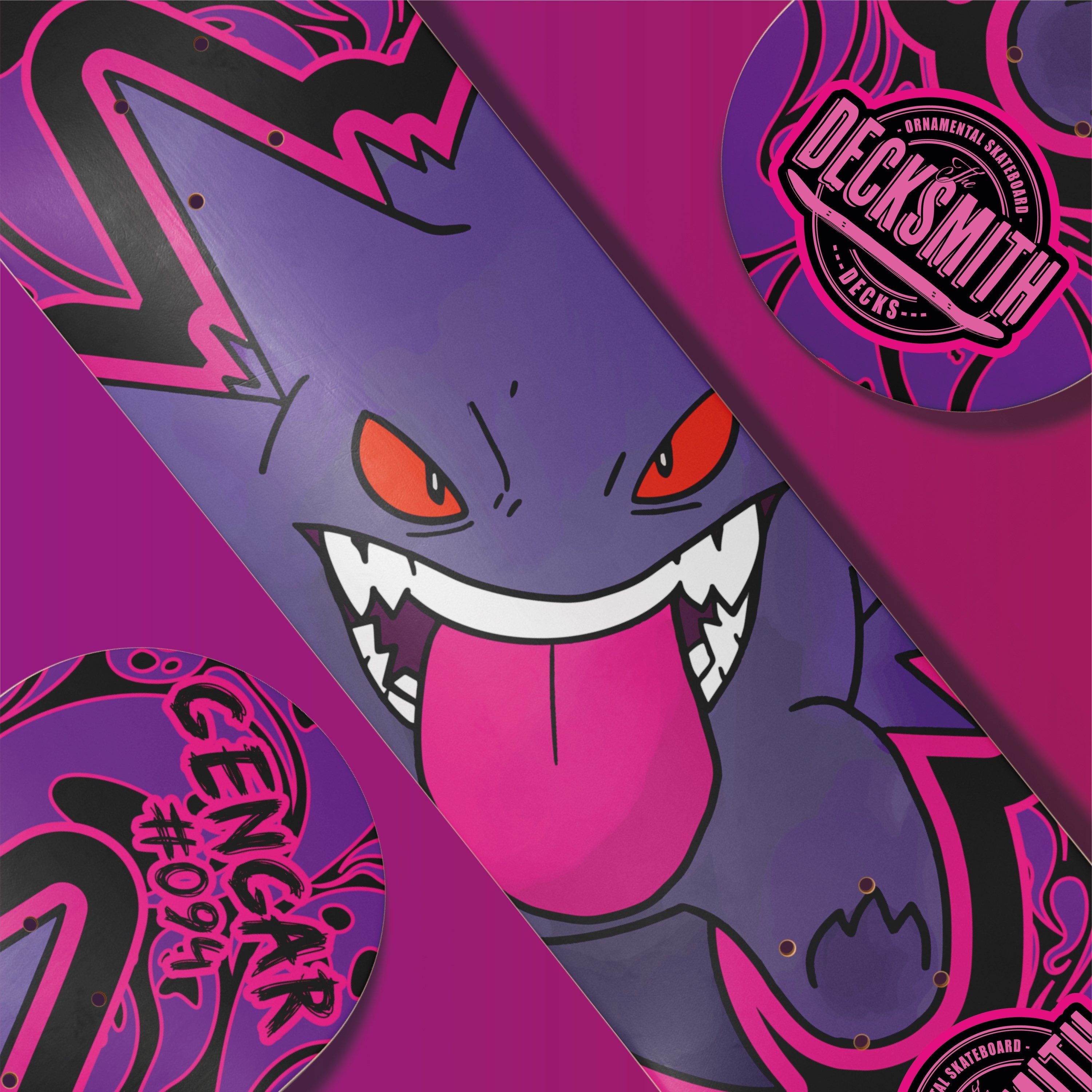 Ornamental Skate Deck Pokémon Gengar Aesthetic Wall Decor Modern Wall
