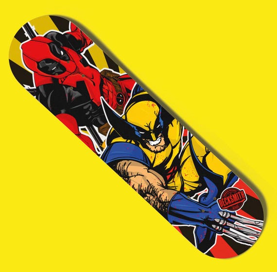 The Deck Smith - Deadpool & Wolverine |ornamental Skate Deck