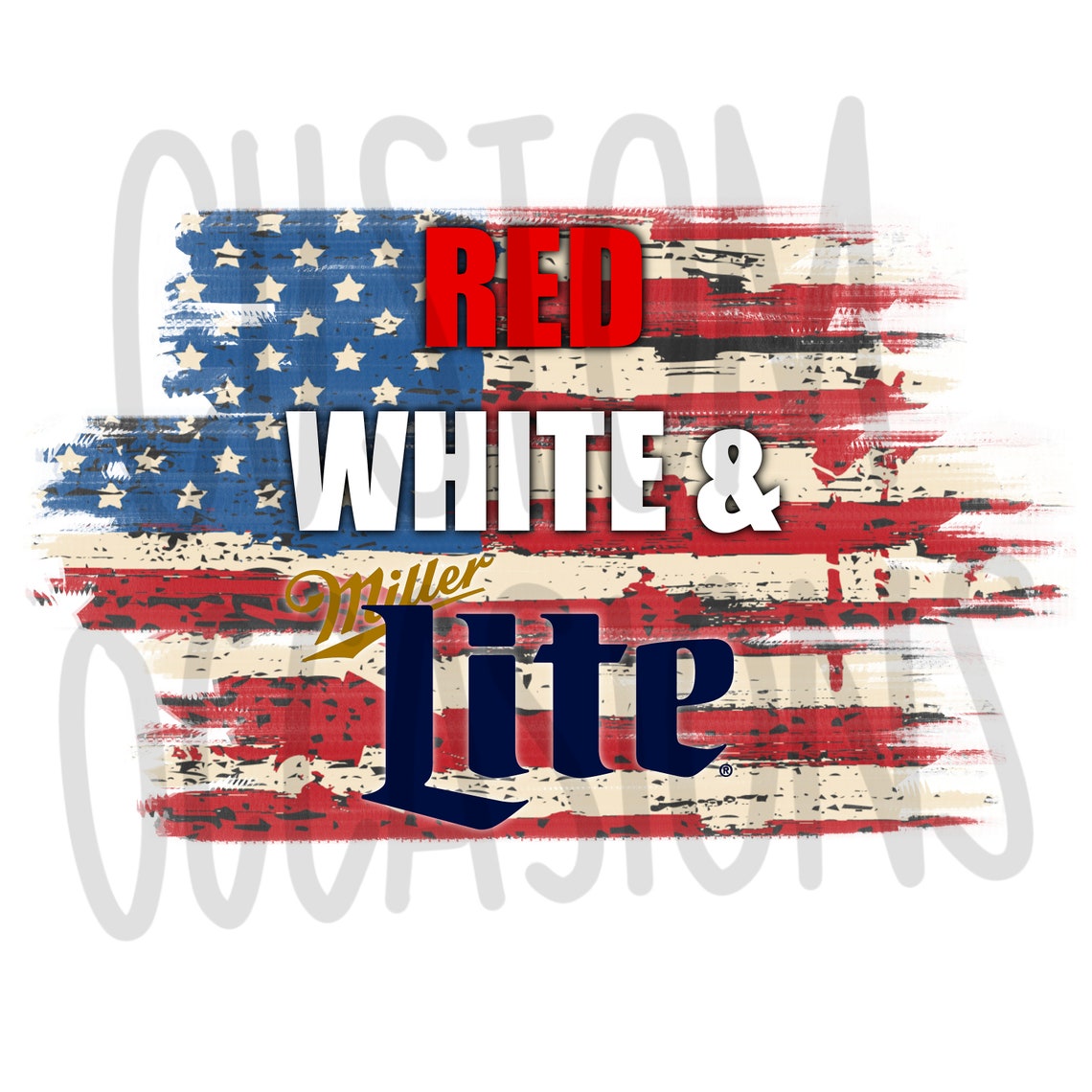 Red White & Miller Lite Flag PNG Etsy