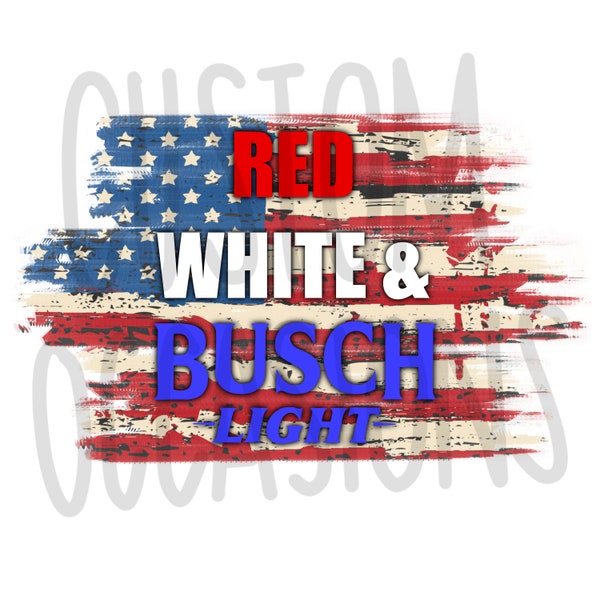 Red White & Busch Light Flag PNG