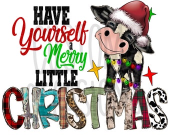 Merry Little Christmas Calf PNG