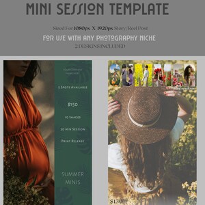 Fotografie Mini Sessions | Fotografie Mini Session Vorlage Canva | Sommer Mini Sessions | Instagram Story | IG Reel