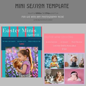 Photography Mini Sessions | Photography Mini Session Template Canva | Easter Mini Sessions