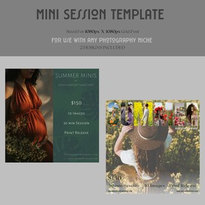 Fotografie Mini Sessions | Fotografie Mini Session Vorlage Canva | Sommer Mini Sessions