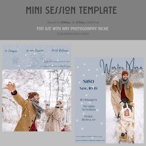Photography Mini Sessions | Photography Mini Session Template Canva | Winter Mini Sessions