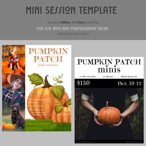 Photography Mini Sessions | Photography Mini Session Template Canva | Pumpkin Mini Sessions | Halloween | 1350px