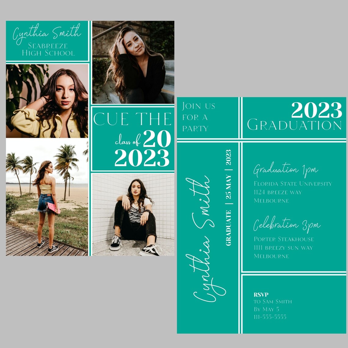 2023 Graduation Invitation Announcement Canva Invite Template Photo