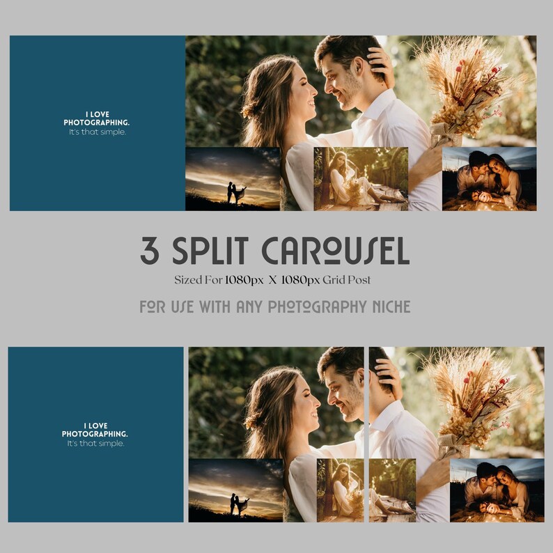 Split Picture Template Carousel Instagram Template | Instagram Carousel Template Photography ...