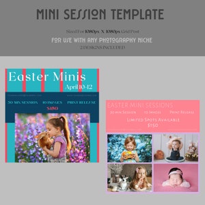 Photography Mini Sessions | Photography Mini Session Template Canva | Easter Mini Sessions