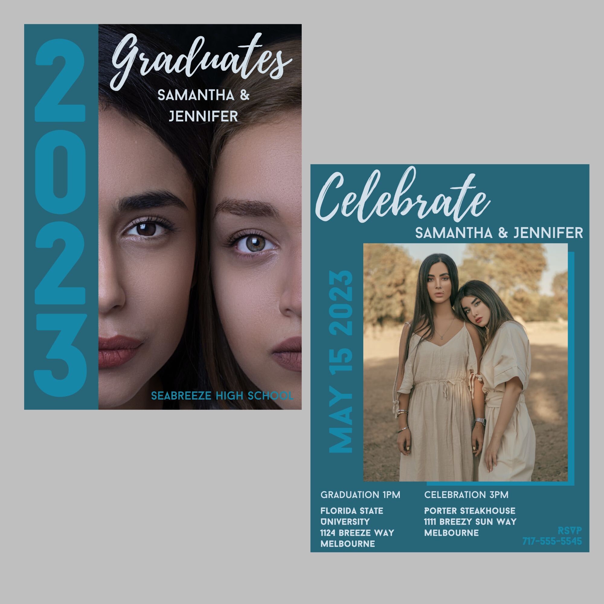 2023 Graduation Invitation Announcement Canva Invite Template Photo