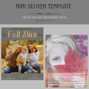 Photography Mini Sessions | Photography Mini Session Template Canva | Fall Mini Sessions