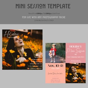Photography Mini Sessions | Photography Mini Session Template Canva | Holiday Mini Sessions