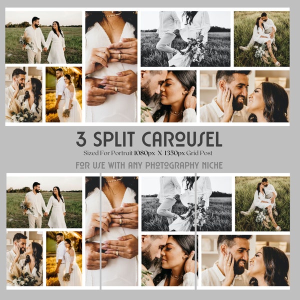 Carousel Instagram Template | Instagram Carousel Template Photography | Photo Collage Template | Canva Template | Photographer Social Media