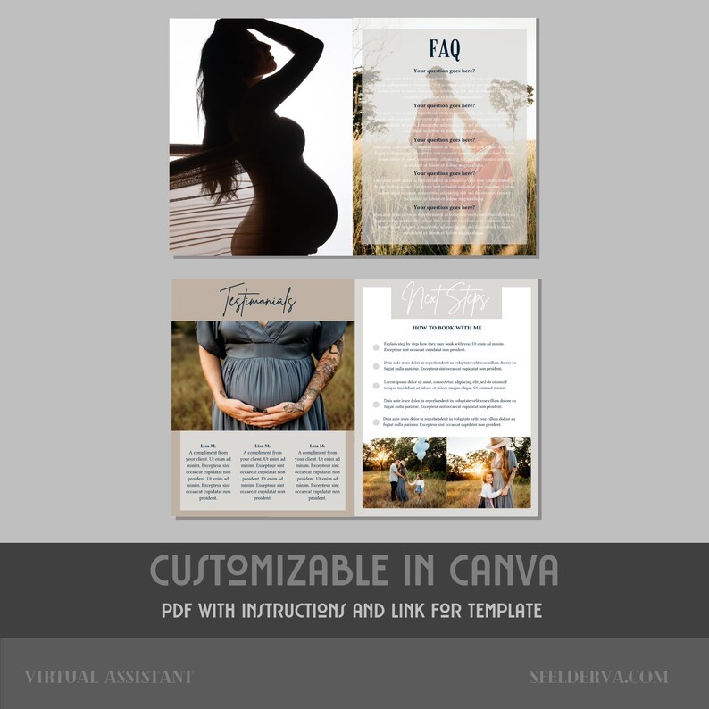 Maternity Photography Investment Guide Canva Template Maternity