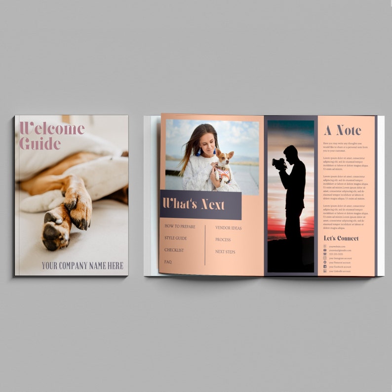 Pet Photography Welcome Guide Canva Template Welcome Book Client ...