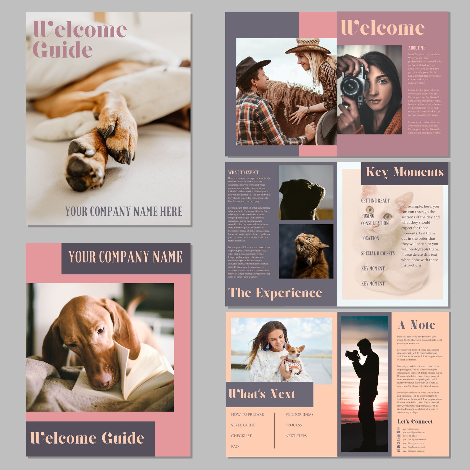 Pet Photography Welcome Guide Canva Template Welcome Book Client ...