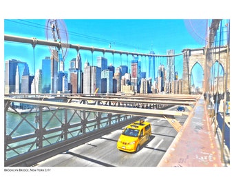 Brooklyn Bridge Poster - New York City Poster - Brooklyn Bridge Print - New York City Print - Typography - Wall Art - Poster