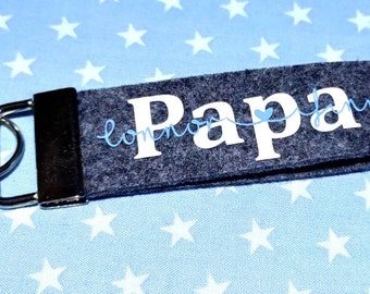 Schlüsselanhänger Papa und Kindername