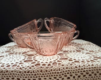 Anchor Hocking Mayfair Pink Open Rose Cup Depression Glass