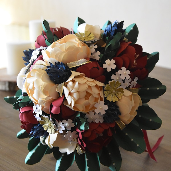 Bouquet de mariée papier