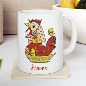 Chicken Mug Personalized Coffee Mug for Crazy Chicken Lady Unique Chicken Gift Perfect for Easter and Mother&#39;s Day Retro Chicken Home Decor