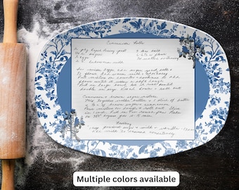 Handwritten Recipe Platter Personalized Family Keepsake Custom Perfect Gift for Mom or Grandma Kitchen Decor Custom Family Heirloom Gift