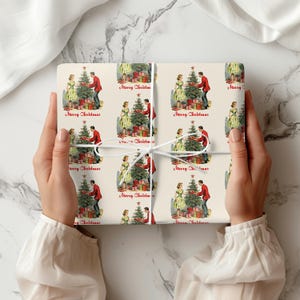 Retro Christmas Wrapping Paper Vintage Holiday Gift Wrap Mid Century Modern Retro Wrapping Paper Atomic Gift Wrap Vintage Christmas Wrapping