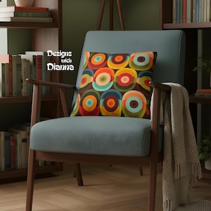 Mid Century Modern Throw Pillow Retro Geometric Cushion Colorful Couch Pillow Living Room Decor Accent Pillow Gift For Home Decor Lovers