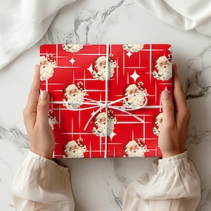 Vintage Christmas Wrapping Retro Reindeer Gift Wrap Vintage 50s Wrapping Paper Mid Century Modern Paper Rolls Festive Christmas Gift Wrap